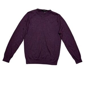 J. Crew Factory Men's Crewneck Sweater Burgundy Purple Merino Wool Blend‎ M